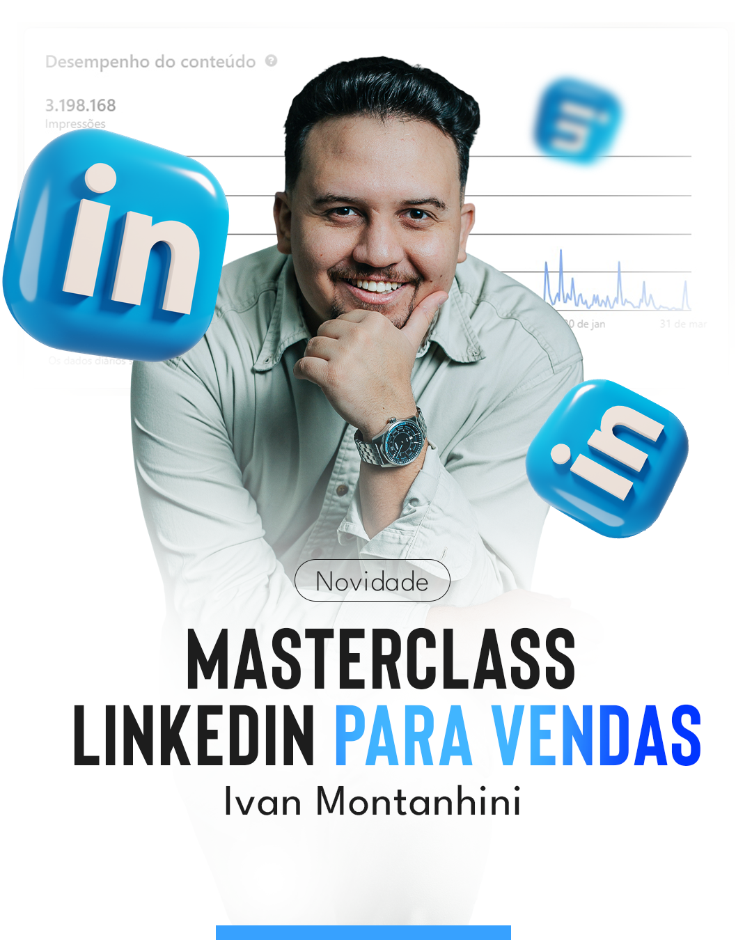 Banner masterclass linkedin para vendas IVAN NOVIDADE